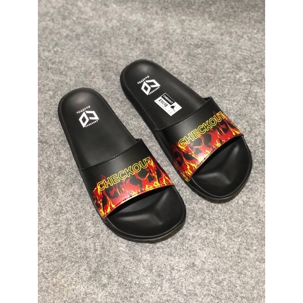 SANDAL SLIDE CHEKOUT FLAME PRIA WANITA