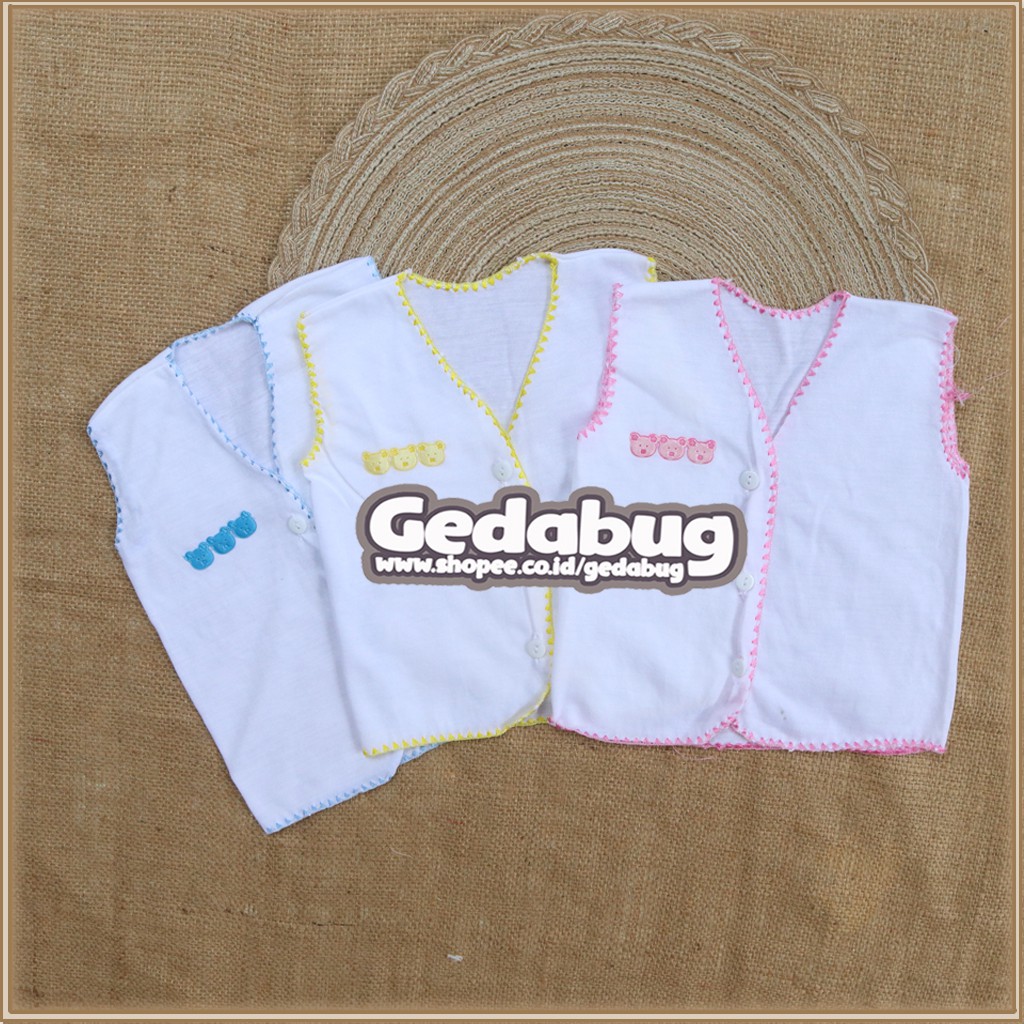 3pcs - Baju Bayi Boboko Bordir Putih Kutung | Perlengkapan Pakaian Bayi Kutung