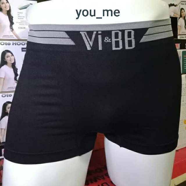 Vi-BB | Boxer Celana Dalam Pria Ve BB LEMBUT Bahan Rajut Steamless