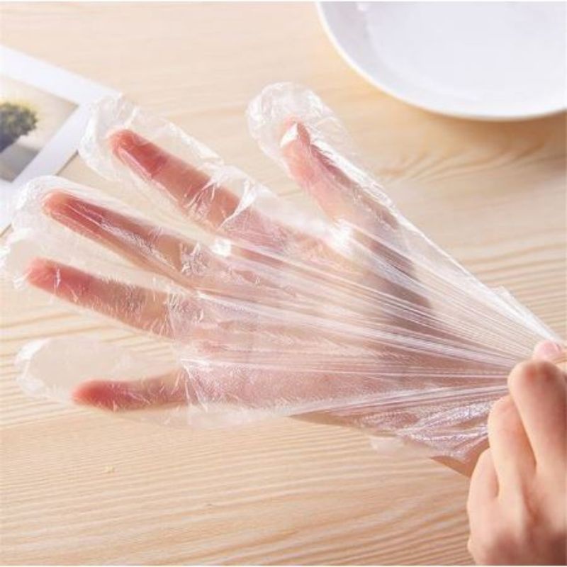 Sarung Tangan Plastik Isi 100Pcs Disposable Plastic Glove