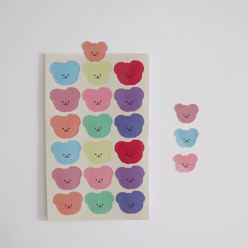 Korea ins kreatif lucu gradien beruang stiker, Segel stiker, Tangan akun stiker, Stiker ponsel