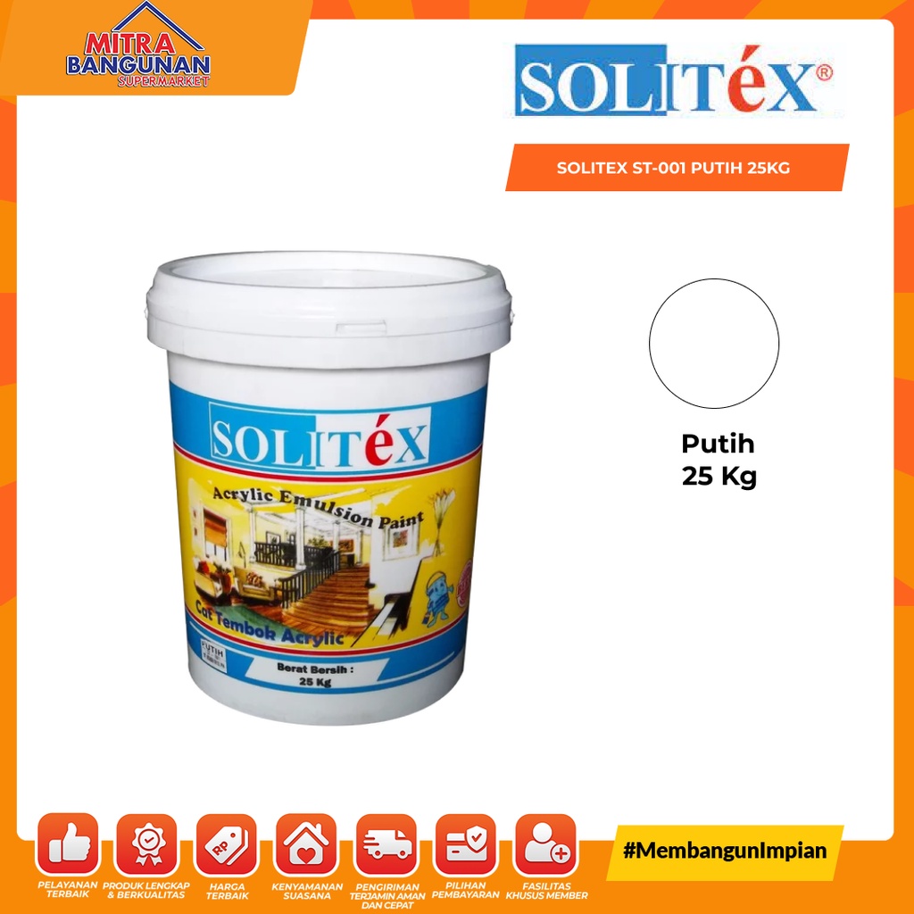 CAT TEMBOK DINDING SOLITEX ST-001 PUTIH 25KG