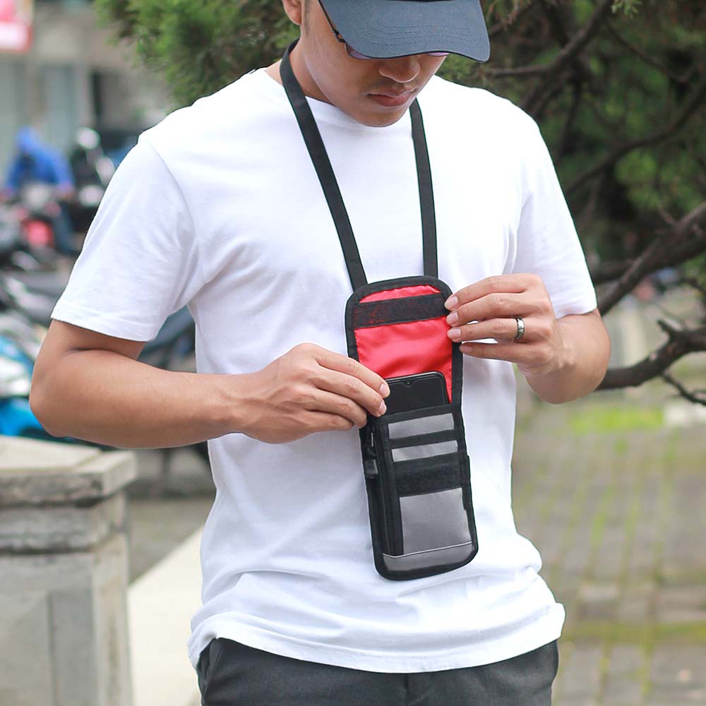 Hanging Wallet Pria Tas Gantung Leher ID Card HP
