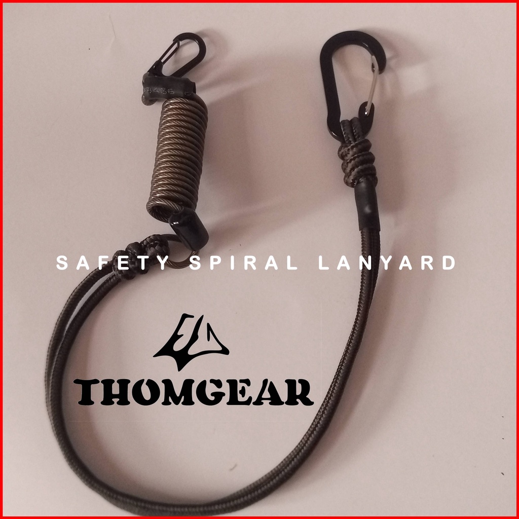 Tali Pengaman Carabiner Gantungan Kunci Spiral Lanyard Besar dan Kecil Custom Untuk Kunci Ratchet Pistol Kontak Motor Mobil Elastis Bahan Kawat Sling Lanyard 03
