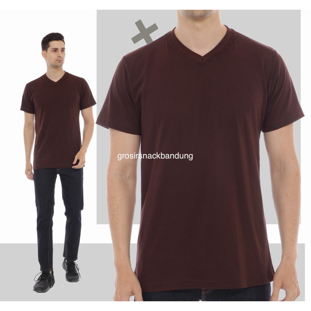 KAOS POLOS KATUN V NECK PRIA / Kaos Cowok / Kaos Cowo Adem Halus Katun Combed 30s / Man Basic Tee