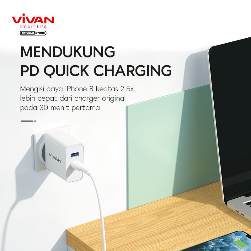 Vivan Power Blitz 30W PD QC3.0 for iPhone 12 / Macbook / Android USB-C