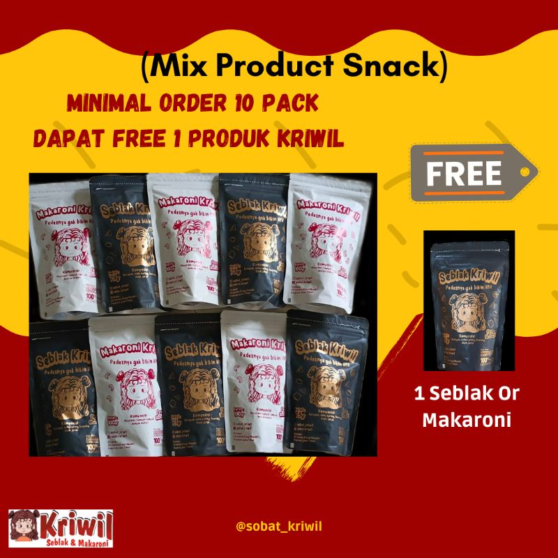 

Seblak dan Makaroni kriwil (Ada free untuk pembelian 10pcs)