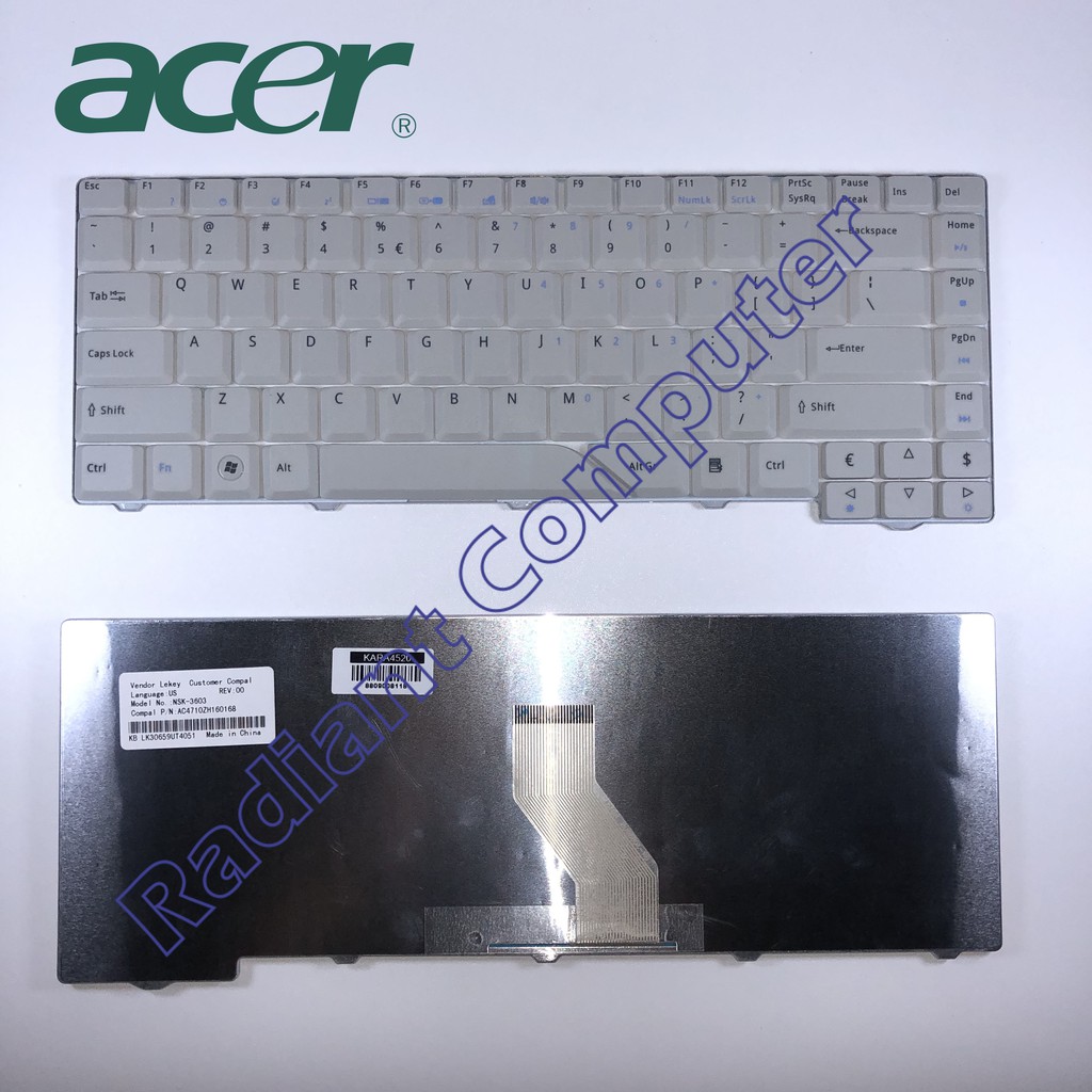 Keyboard Acer Aspire 4920 5220 5310 5315 5320 5520 5710 5715 WHITE