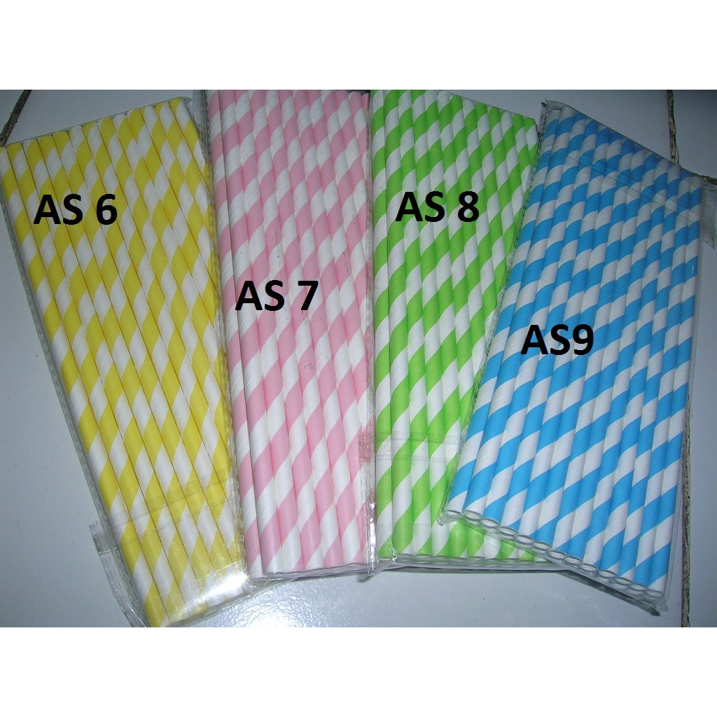 paper straw/ sedotan kertas warna earni food grade isi 25 pcs