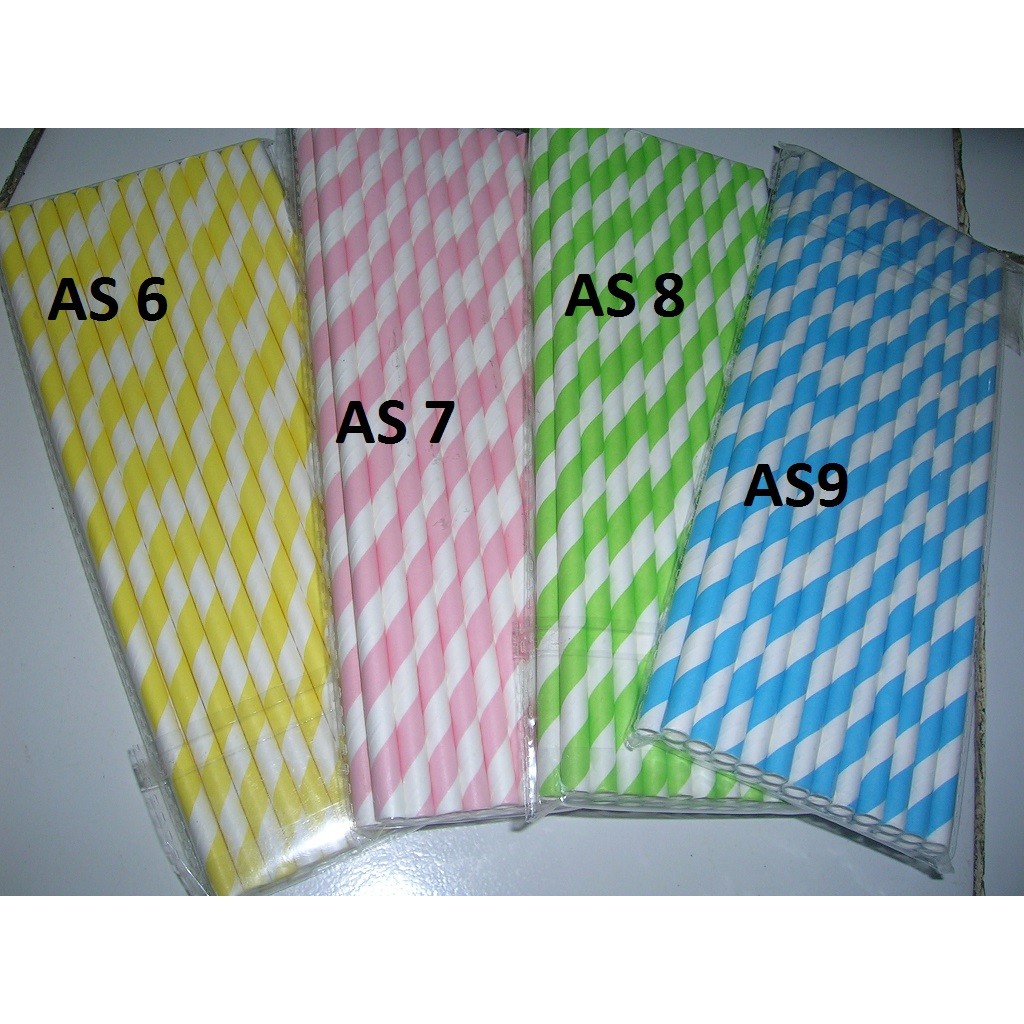 paper straw/ sedotan kertas warna earni food grade isi 25 pcs