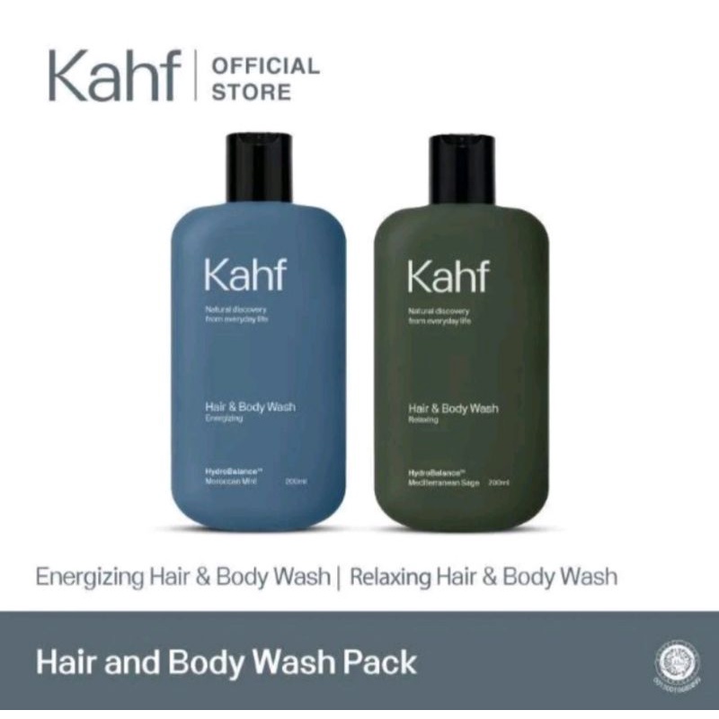 KAHF Hair &  Body Wash | Sabun Mandi Pria & Shampo Rambut Pria | khaf Deodorant Pria