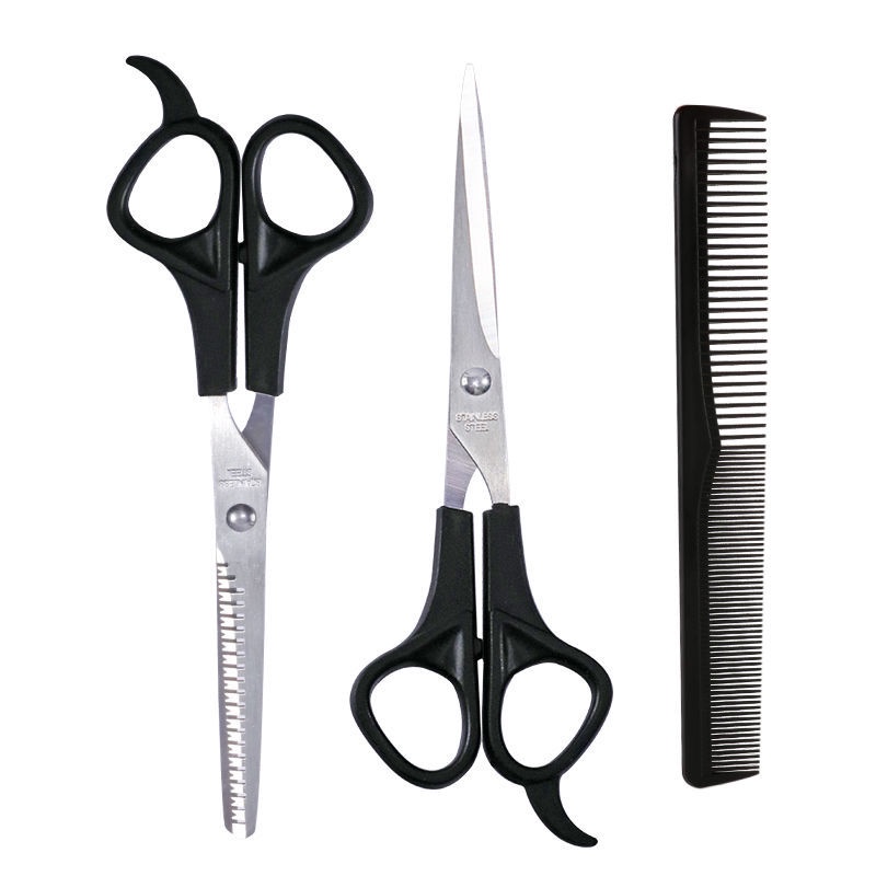 [HARGA PROMO][READY STOCK]Gunting Rambut Sasak Set 3 in 1 Comb + Scissors / Alat potong Rambut Set 3 pcs