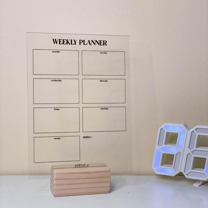 

Notebook / Acrylic Weekly Planner Akrilik (Desk Edition) - Tanpa Stand