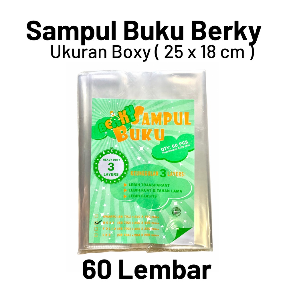 

(60PCS) SAMPUL BUKU PANJANG(BOXY) TEBAL BERKY