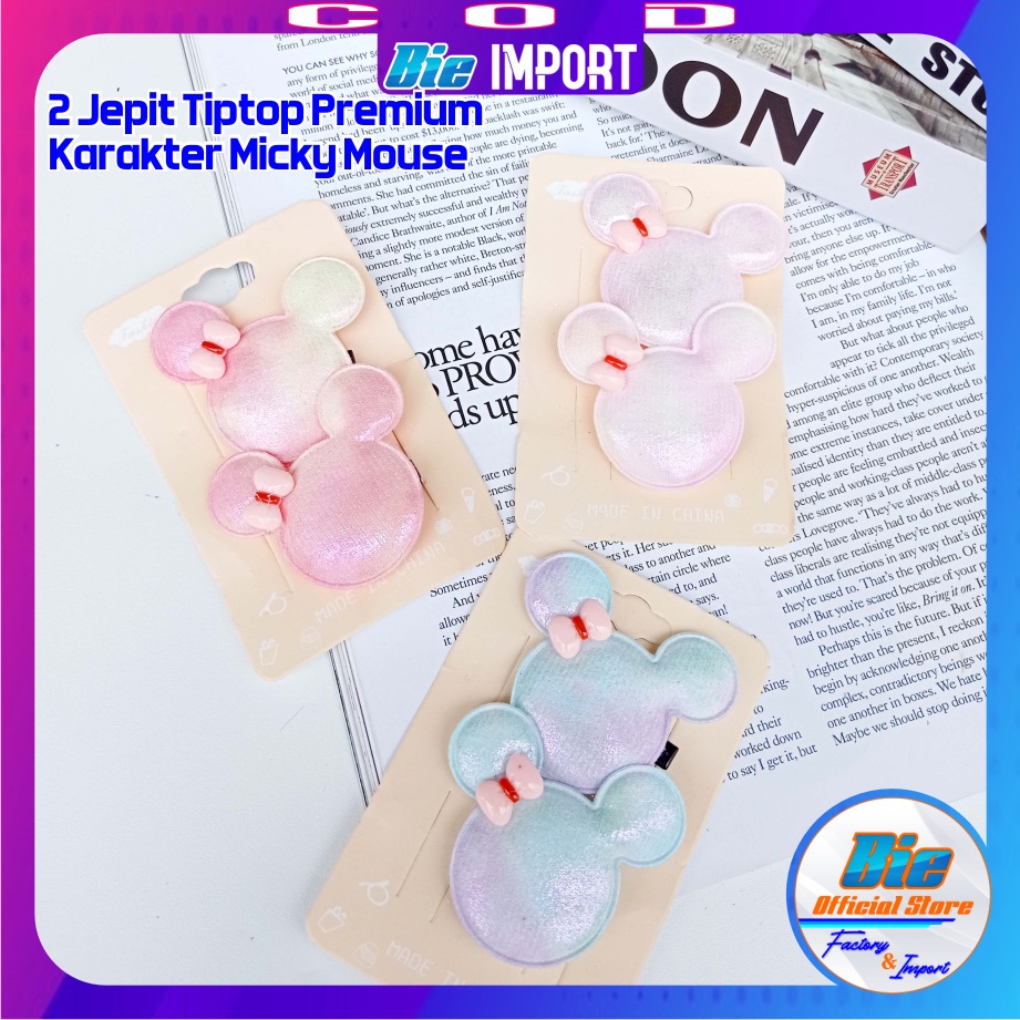 2 Pcs Jepit Tiptop Karakter Premium Impor Best Seller