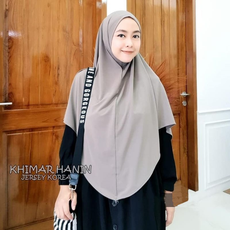 Jilbab Hijab Kerudung Bergo Khimar Instan Malay  Daily Syari Non Pet Hanin Jersey Premium Polos Antem Jumbo Terbaru Murah