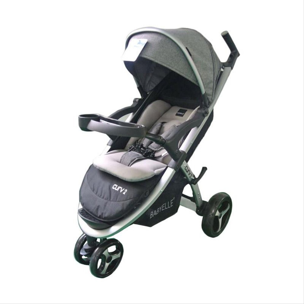 Kereta Dorong Bayi Stroller BabyElle S700 Curv 2 New Grey  Stock Terbatas