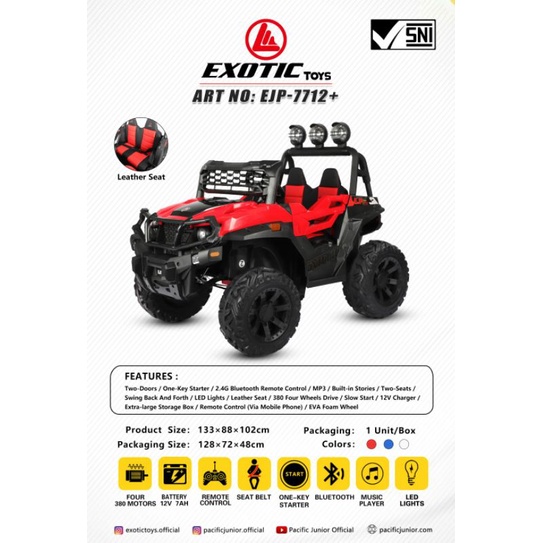 Mobil Aki Anak Jeep UTV Rhinos Red