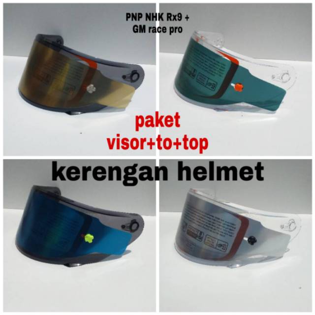 Paket Kaca Helm Flat visor Tear off Tear off Post NHK RX9 GM RacePro NHK GP 1000 / NHK GP1000