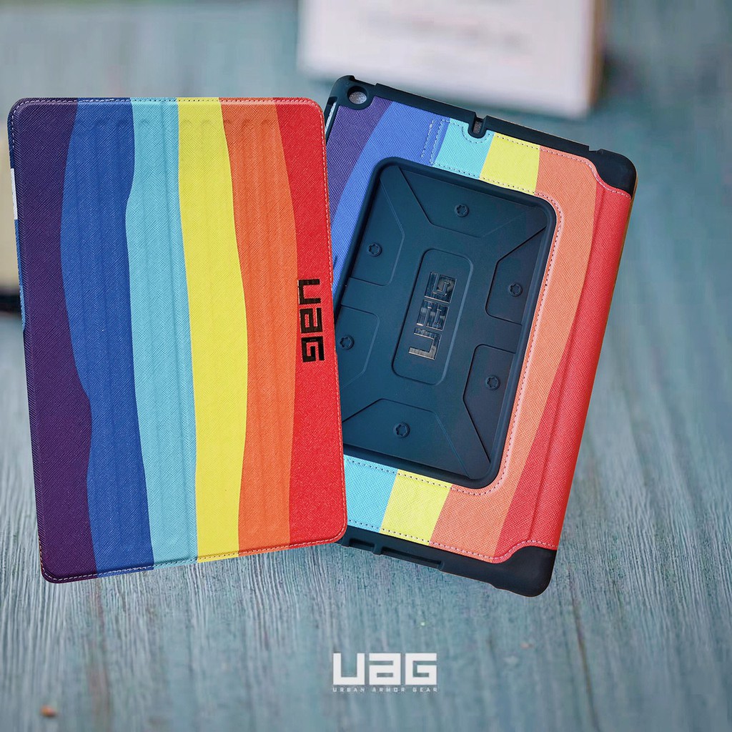 Case UAG for iPad Gen7 Gen8 Gen9 10.2 inch for iPad Air 3 10.5 inch for iPad Pro 11 inch Case Metropolis Rainbow Book Cover Flip Cover
