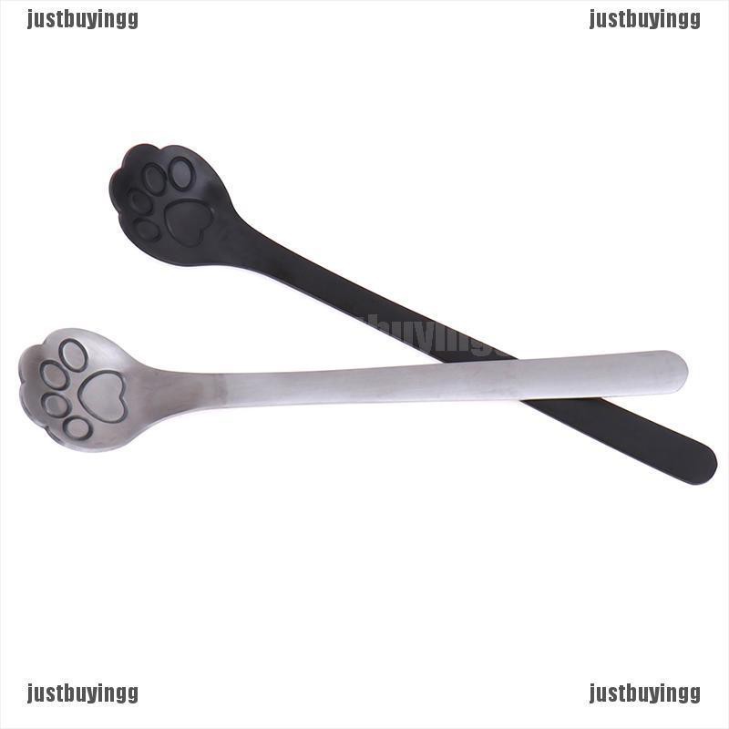 JB✪ 1Pc Stainless Steel Coffee Dessert Spoon Cat Paw Claw Spoon Stirring Spoon