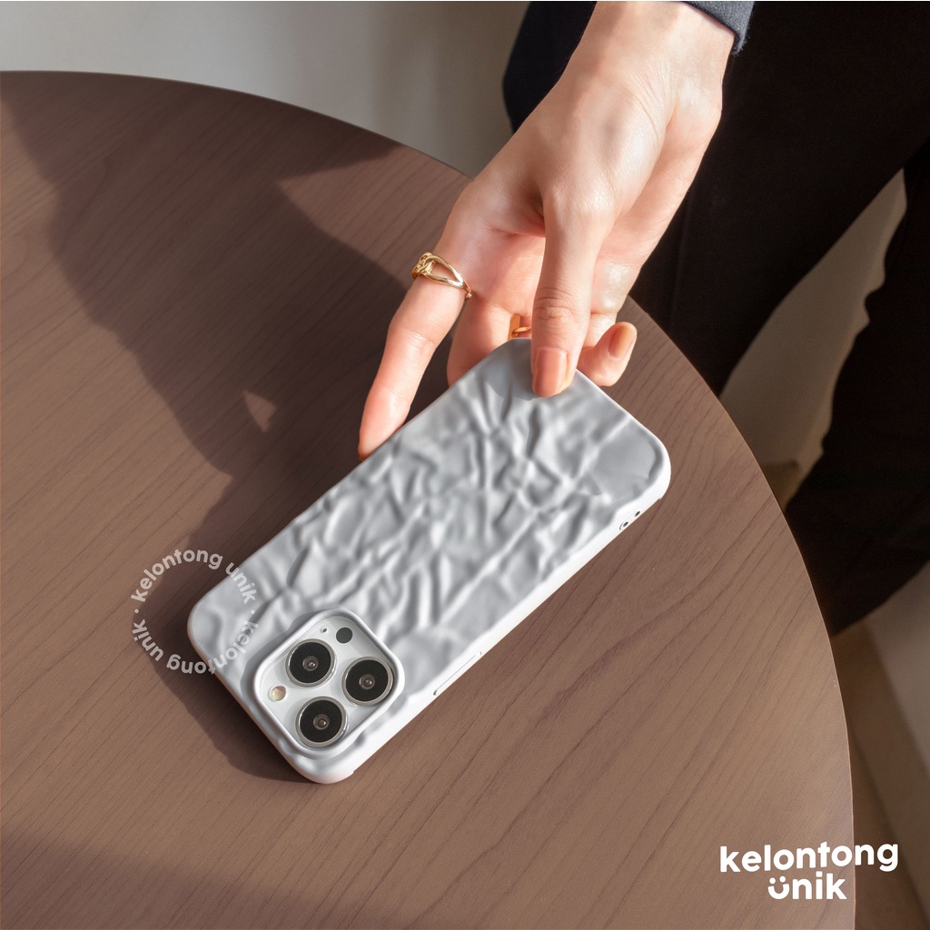 (Seri 1) For iPhone - Silicone Textured Wrinkle Soft Case