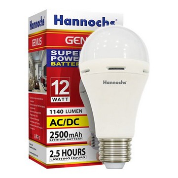 Lampu LED hannochs genius emergency / magic ac dc 12w 12 watt