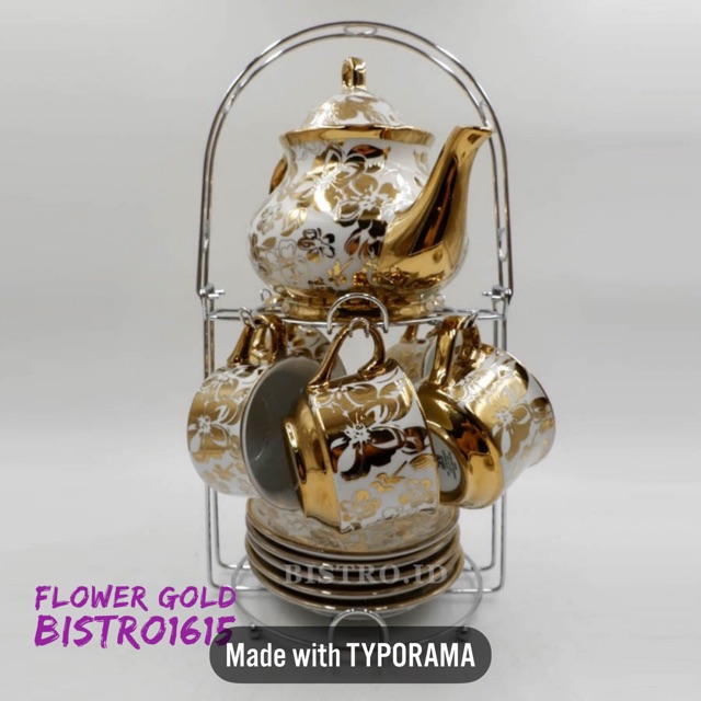 SALE Coffee set / tea set BISTRO RANDOM MOTIF   PACKING BUBBLE ONLY NO COMPLAIN PECAH