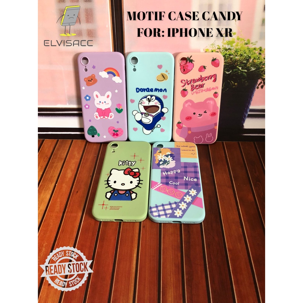 CASE MOTIF APPLE IPHONE XR , SOFT CASE CANDY FULL MOTIF , CASING MOTIF APPLE IPHONE XR