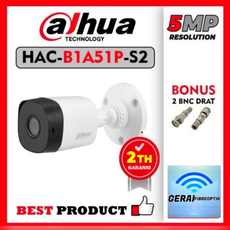 Kamera CCTV Outdoor DAHUA 5MP DH-HAC-B1A51P-S2 NEW 16:9