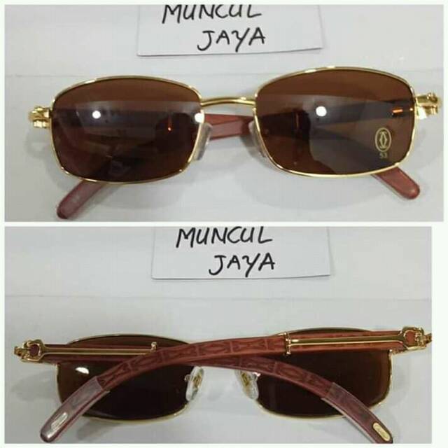 FRAME  KACAMATA CARTIER KAKI KAYU GRATIS LENSA MINUS ANTIRADIASI