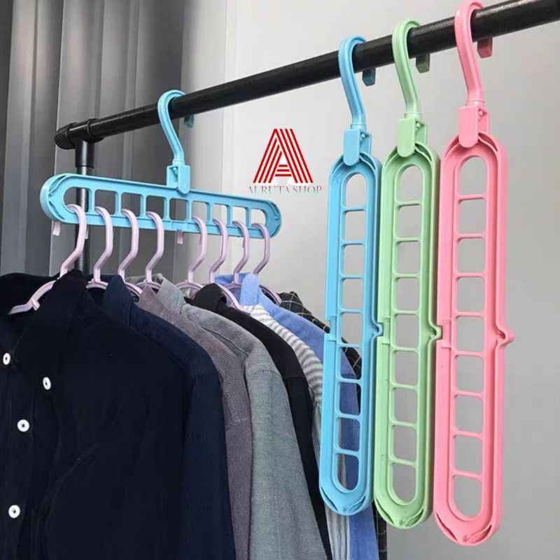 Gantungan baju hanger / gantungan baju 9 lubang