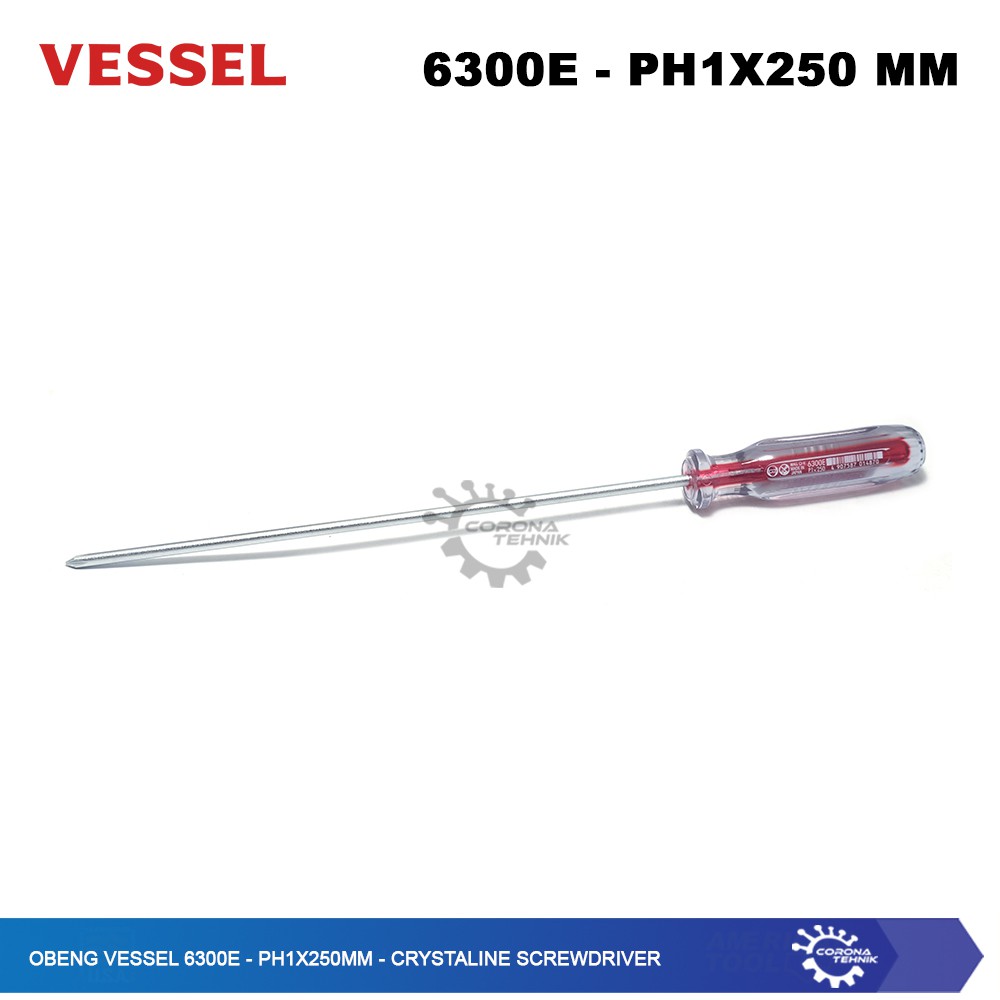 Crystaline Screwdriver - Obeng Vessel 6300E - PH1x250mm