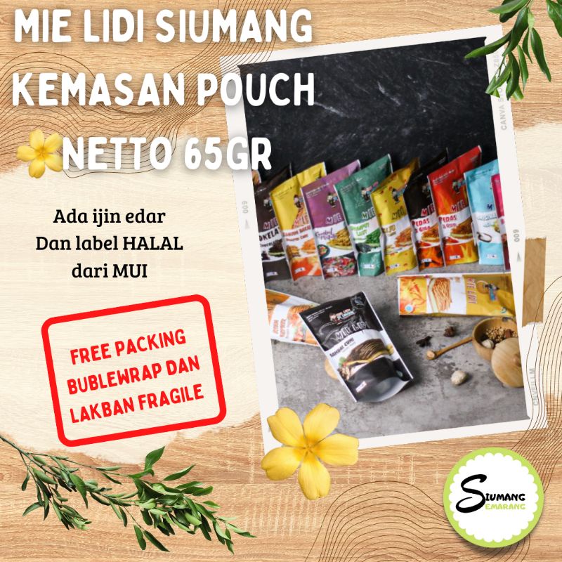 Mie lidi siumang 65gr semarang KEMASAN POUCH FREE BUBLEWRAP