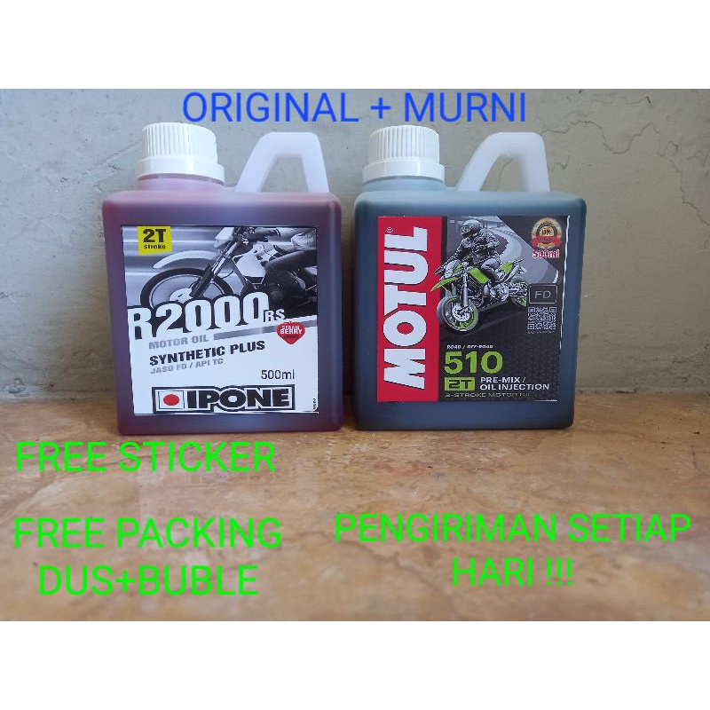 OLI SAMPING IPONE R2000RS,MOTUL 510 KEMASAN ECERAN REPACK 500 ML ORIGINAL