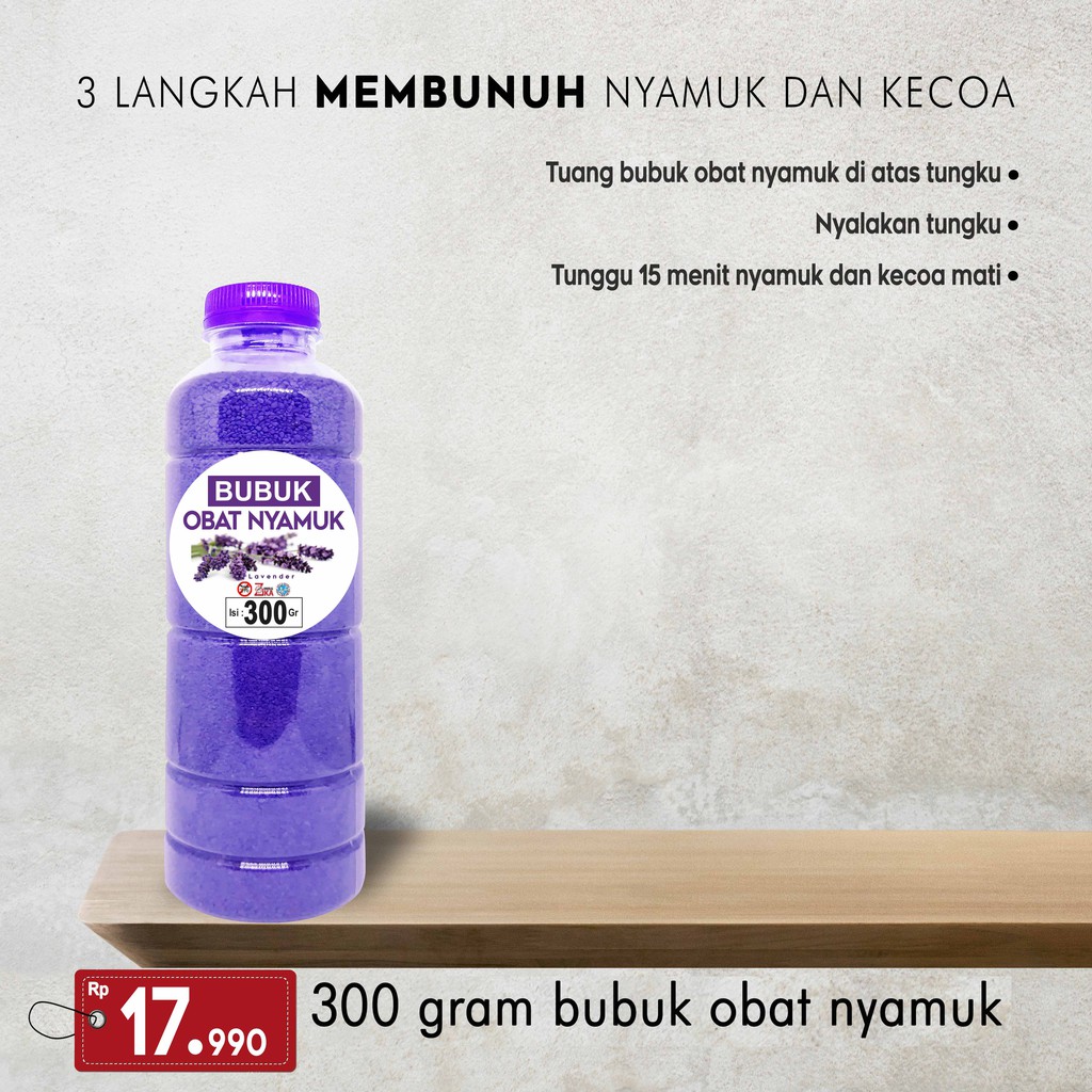 OBAT NYAMUK AMPUH !!! 1 BOTOL BUBUK 300 GR ( 300 GRAM BUBUK OBAT NYAMUK ) PASIR AJAIB BUBUK LAVENDER