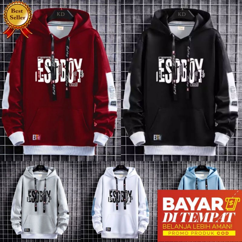  Jaket  Hoodie Pria Murah ESOBOY bahan  Tebal Cotton Fleece 