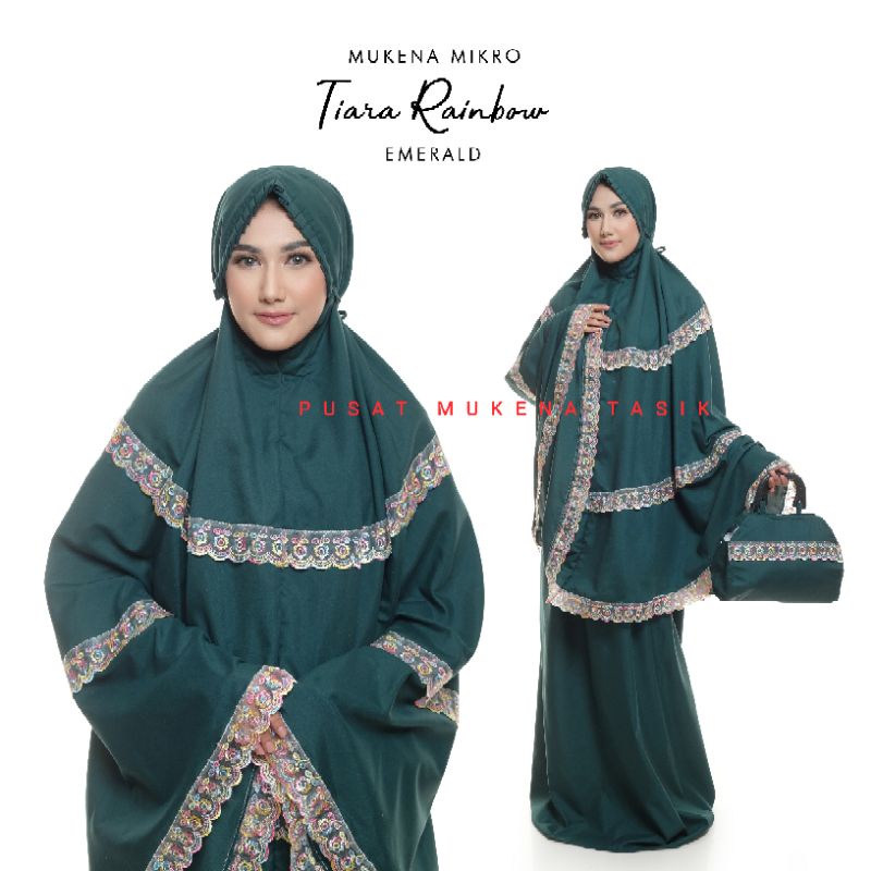 MUKENA DEWASA JUMBO KATUN MIKRO RENDA TIARA RAINBOW | PUSAT GROSIR MUKENA RAYON TERMURAH COD