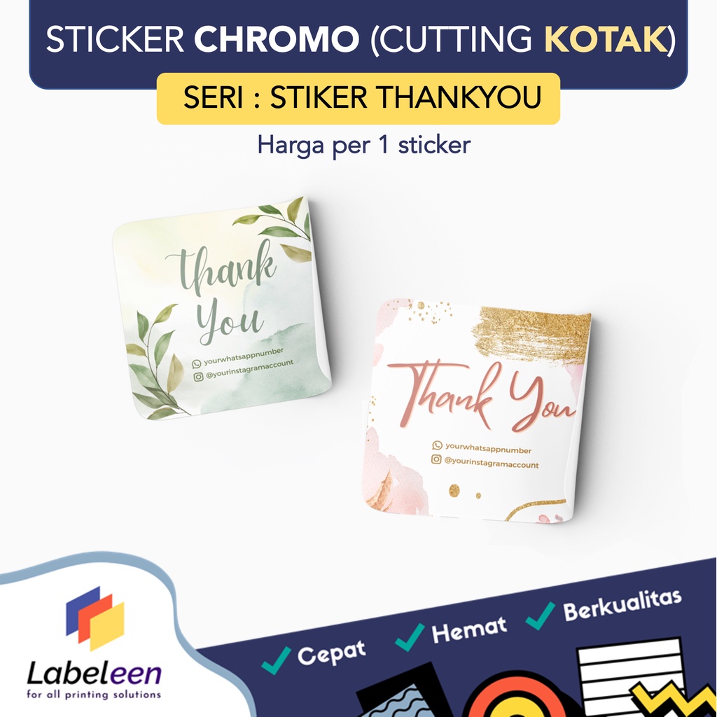 

CETAK STIKER THANK YOU KOTAK CHROMO CUSTOM MURAH / STICKER LABEL SEGEL KEMASAN TERIMA KASIH | FREE TEMPLATE | HARGA PER 1 STICKER