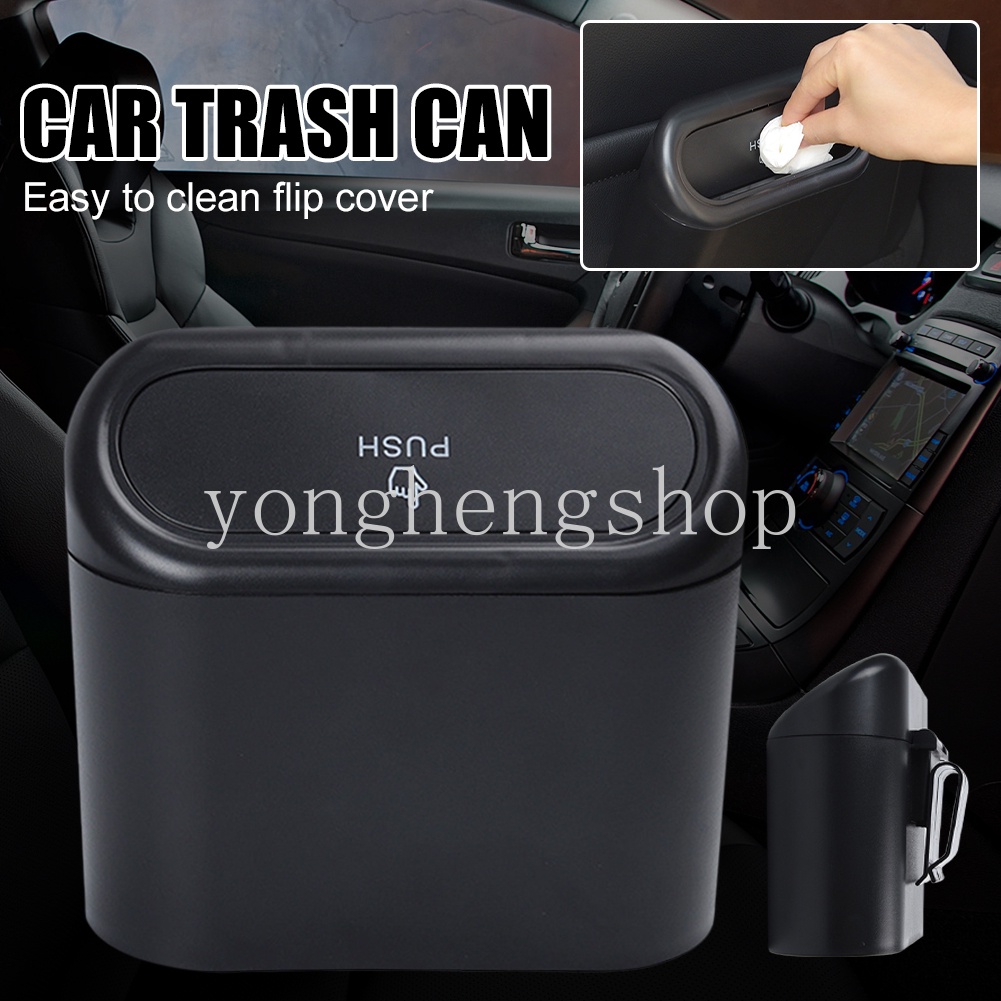 Tempat Sampah Mini Model Gantung Dengan Tutup Untuk Interior Mobil