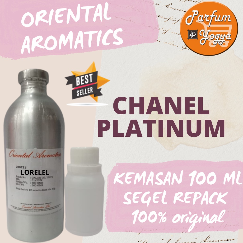 BIBIT PARFUM MURNI ORIENTAL AROMATICS CHANELL PLATINUM 100 ML | REPACK