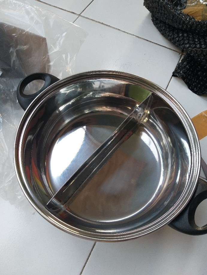 Panci Shabu sekat 2 /Suki pan Maxim / panci Shabu Shabu 26cm stainless