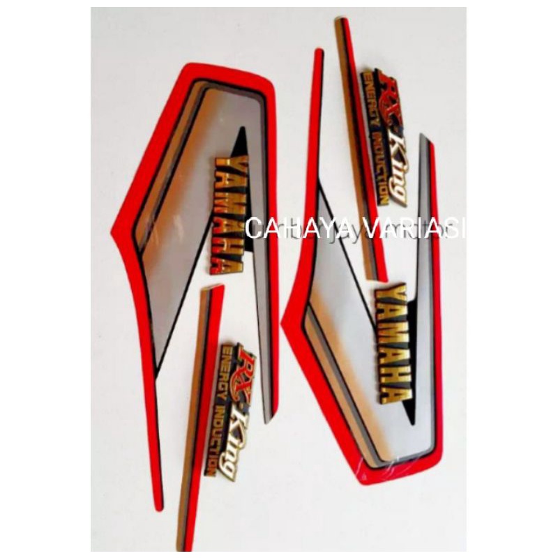 Striping stiker Lis RX king cobra 1993 merah Set Emblem tangki dan box aki