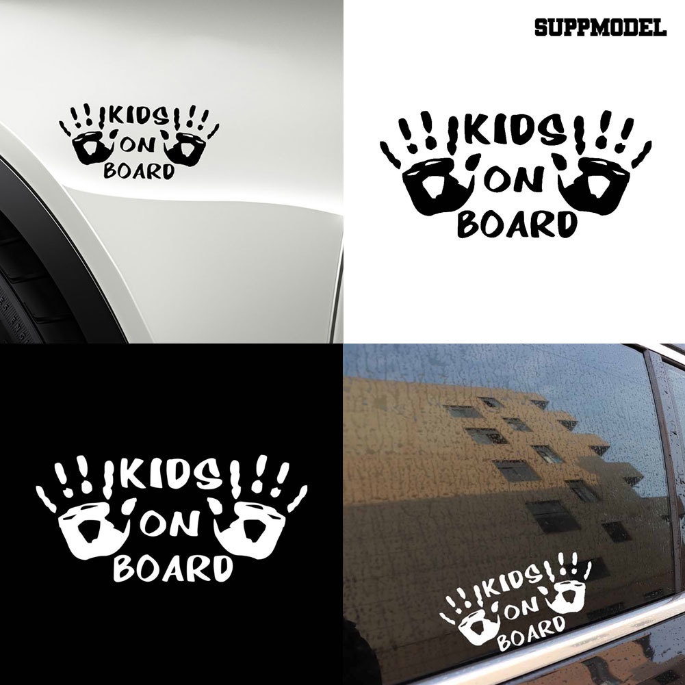 Stiker Reflektif Motif Tulisan Kids on Board Untuk Dekorasi Mobil