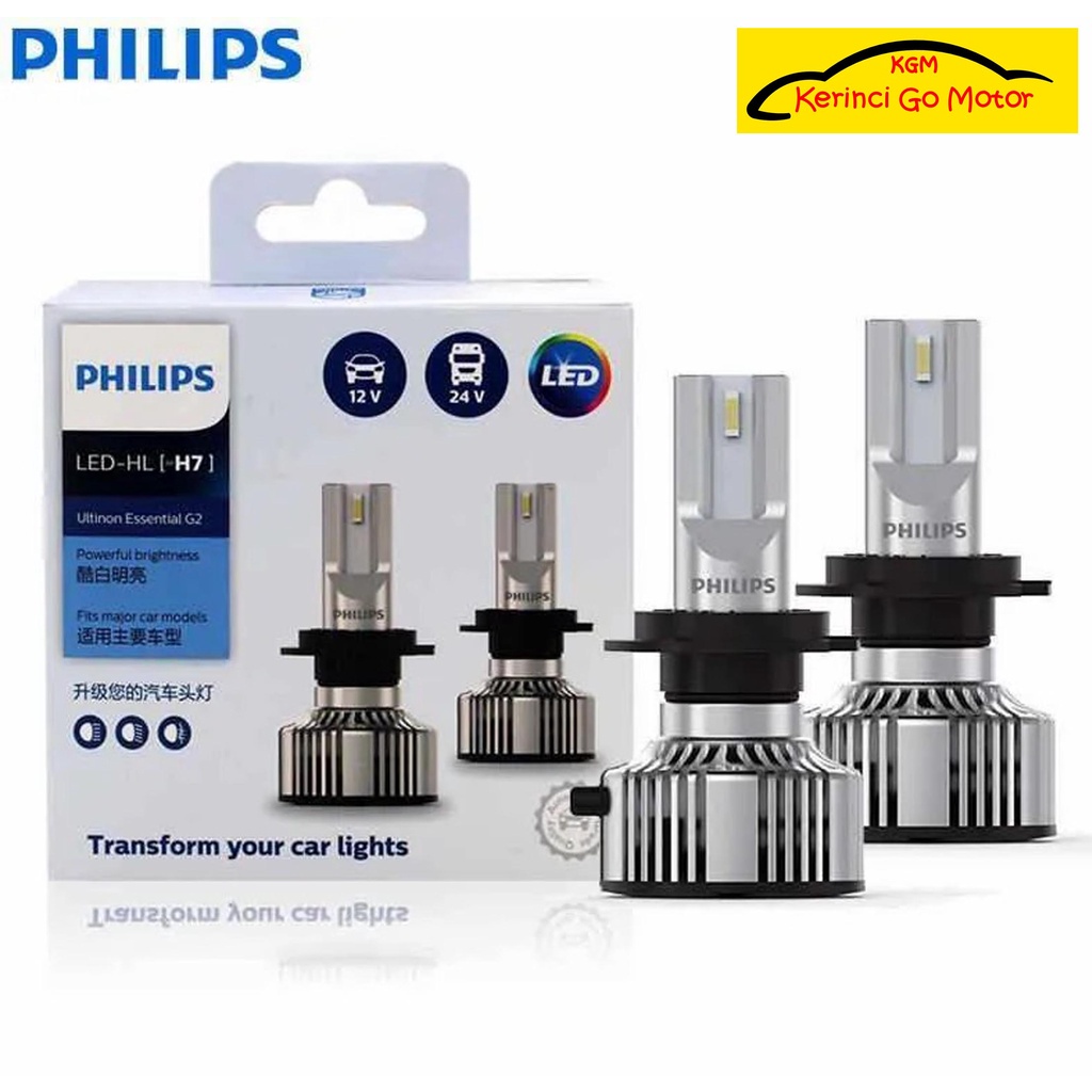 BOHLAM PHILIPS LED H7 12V 24V 20W PUTIH ULTINON ESSENTIAL 11972UE2X2