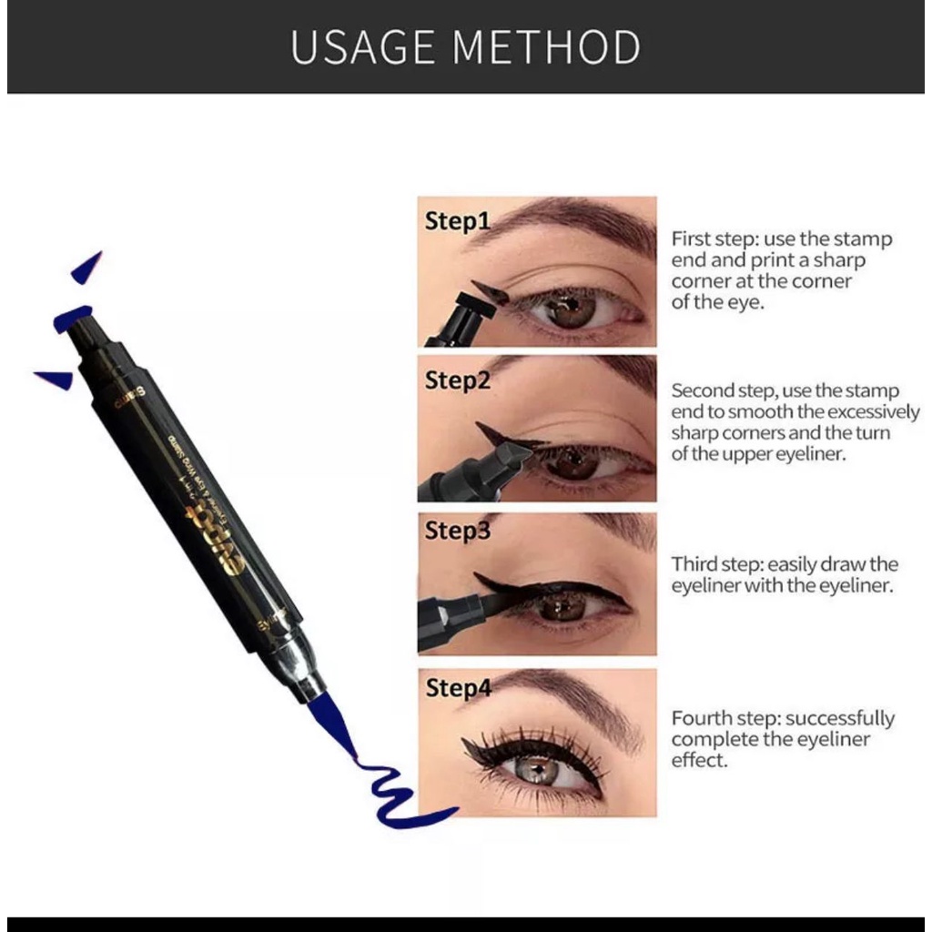 rcsbeauty - NEW ARRIVAL Eyeliner wing stamp eyeliner stamp warna biru pink merah