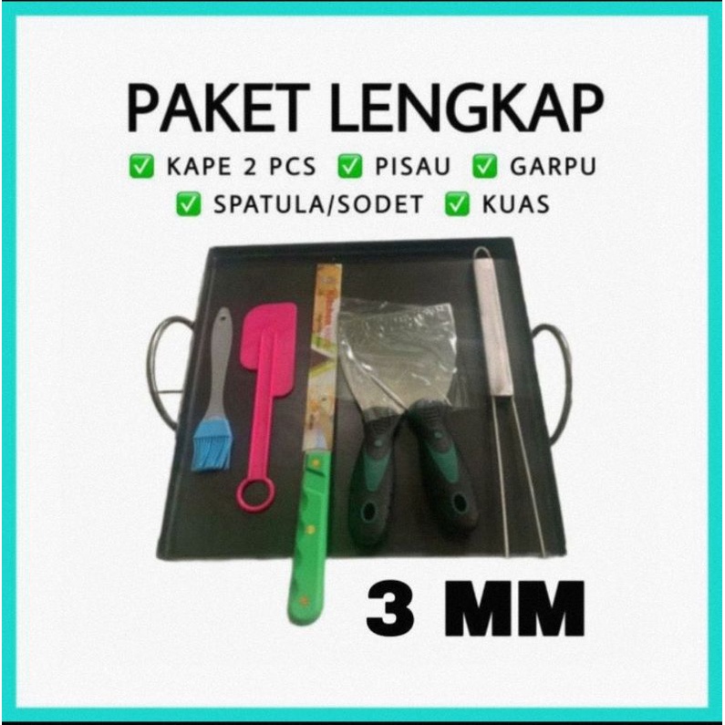 WAJAN ROTI BAKAR / WAJAN KEBAB / TEBAL 3MM / BURGER / MARTABAK / PEMANGGANG / ANTI LENGKET