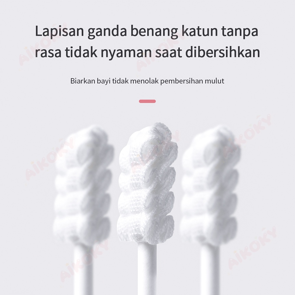 AIKOKY Kasa sikat lidah bayi steril Baby oral cleaner Pembersih lidah bayi 0-12 bulan Pembersih mulut bayi 30PCS