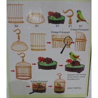 Mainan Burung Sangkar Medium Heartful Bird Bunyi Gerak Lucu