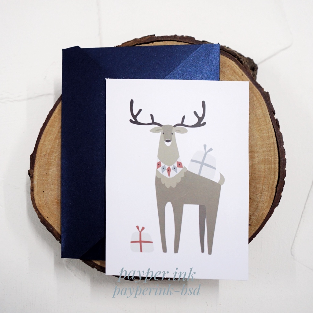 

Christmas Card / Kartu Natal Reindeer Blue